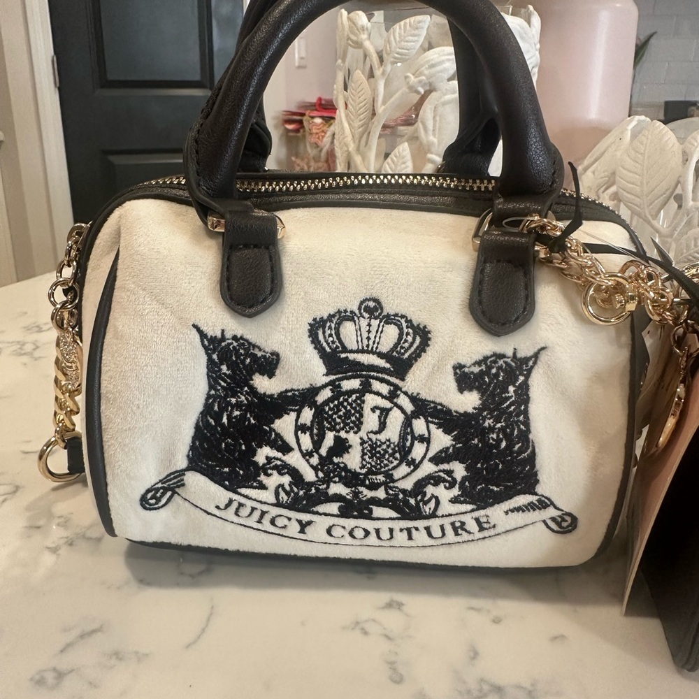 Juicy Couture Black and Cream Satchel